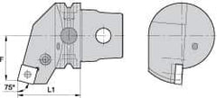 Kennametal - Right Hand Cut, Size KM63, SN.. Insert Compatiblity, External Modular Turning & Profiling Cutting Unit Head - 27mm Ctr to Cutting Edge, 60mm Head Length, Through Coolant, Series Kenlever - Eagle Tool & Supply
