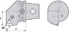 Kennametal - Right Hand Cut, Size KM63, TN.. Insert Compatiblity, External Modular Turning & Profiling Cutting Unit Head - 43mm Ctr to Cutting Edge, 60mm Head Length, Through Coolant, Series Kenlever - Eagle Tool & Supply