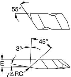 Kennametal - NTB3 Grade KC5010, Internal/External American Buttress Threading Insert - 8 to 16 TPI Int Pitch, Left Hand Insert, TiAlN Finish, Carbide - Eagle Tool & Supply
