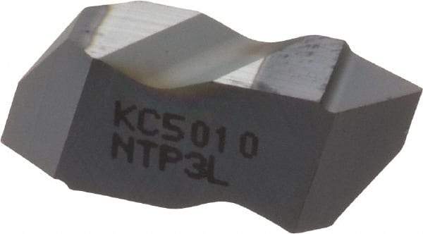 Kennametal - NTP3 Grade KC5010, Internal/External Partial Profile 60° Threading Insert - 1.25 to 40mm & 6 to 20 TPI Ext Pitch, 20 to 50mm & 5 to 12 TPI Int Pitch, Left Hand Insert, TiAlN Finish, Carbide - Eagle Tool & Supply