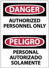 NMC - "Danger - Authorized Personnel Only", 14" Long x 10" Wide, Aluminum Safety Sign - Rectangle, 0.04" Thick, Use for Security & Admittance - Eagle Tool & Supply
