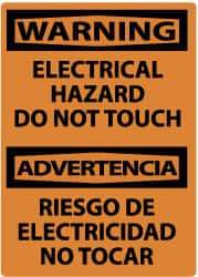 NMC - "Warning - Electrical Hazard - Do Not Touch", 14" Long x 10" Wide, Rigid Plastic Safety Sign - Rectangle, 0.05" Thick, Use for Accident Prevention - Eagle Tool & Supply