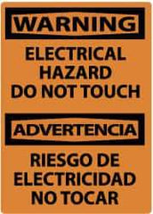 NMC - "Warning - Electrical Hazard - Do Not Touch", 14" Long x 10" Wide, Pressure-Sensitive Vinyl Safety Sign - Rectangle, 0.004" Thick, Use for Accident Prevention - Eagle Tool & Supply