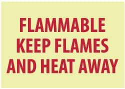 NMC - "Flammable - Keep Flames and Heat Away", 7" Long x 10" Wide, Pressure-Sensitive Vinyl Safety Sign - Rectangle, 0.004" Thick, Use for Hazardous Materials - Eagle Tool & Supply