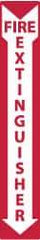 NMC - Fire Extinguisher, Pressure Sensitive Vinyl Fire Sign - 4" Wide x 24" High, Glow-in-the-Dark - Eagle Tool & Supply