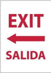 NMC - Exit, Plastic Exit Sign - 14" Wide x 20" High, English/Spanish - Eagle Tool & Supply