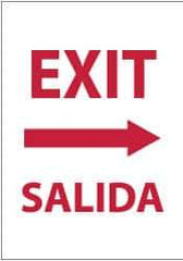 NMC - Exit, Plastic Exit Sign - 14" Wide x 20" High, English/Spanish - Eagle Tool & Supply