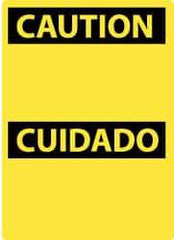 NMC - "Caution - Blank No Legend", 20" Long x 14" Wide, Pressure-Sensitive Vinyl Safety Sign - Rectangle, 0.004" Thick, Use for Workplace/Safety - Eagle Tool & Supply