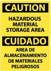 NMC - "Caution - Hazardous Material Storage Area", 14" Long x 10" Wide, Rigid Plastic Safety Sign - Rectangle, 0.05" Thick, Use for Hazardous Materials - Eagle Tool & Supply