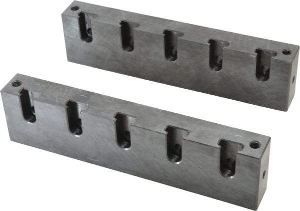 Snap Jaws - 8" Wide x 2-1/2" High x 1-1/4" Thick, Flat/No Step Vise Jaw - Soft, Steel, Fixed Jaw, Compatible with 6" Vises - Eagle Tool & Supply