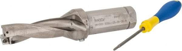 Iscar - 3" Max Drill Depth, 3xD, 1" Diam, Indexable Insert Drill - 2 Inserts, 1-1/4" Shank Diam, Straight Shank - Eagle Tool & Supply