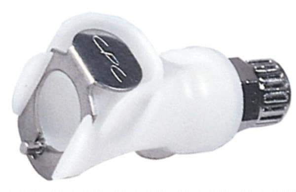 CPC Colder Products - 1/4" OD, Acetal Push-to-Connect Male Connector - 120 Max psi, White - Eagle Tool & Supply