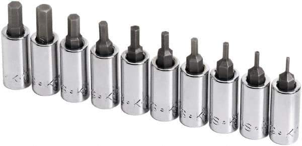 SK - 10 Piece 1/4" Drive Inch Hex Bit Socket Set - 1/16 to 1/4" Hex - Eagle Tool & Supply