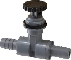 Specialty Mfr - 1/2" Pipe, Inline Needle Valve - EPDM Seal, Barbed x Barbed Ends, PVC Valve, 125 Max psi - Eagle Tool & Supply