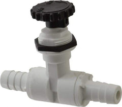 Specialty Mfr - 1/2" Pipe, Inline Needle Valve - PTFE Seal, Barbed x Barbed Ends, Polypropylene Valve, 125 Max psi - Eagle Tool & Supply