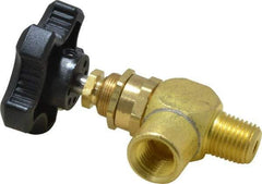 Specialty Mfr - 1/4" Pipe, Angled Needle Valve - MNPT x FNPT Ends, Brass Valve, 500 Max psi - Eagle Tool & Supply