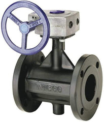 NIBCO - 3" Pipe, Flanged Butterfly Valve - Bare Stem Handle, Ductile Iron Body, Polyamide Seat, 285 WOG, EPDM Coated Ductile Iron Disc, Stainless Steel Stem - Eagle Tool & Supply