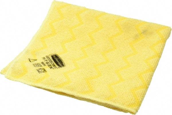 Rubbermaid - Dry Microfiber Wipes - 16" x 16" Sheet Size, Yellow - Eagle Tool & Supply