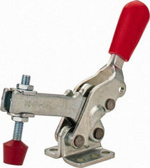 De-Sta-Co - 600 Lb Holding Capacity, Vertical Handle, Manual Hold Down Toggle Clamp - 66° Handle Movement, 75° Bar Opening, U-Bar, Flanged Base, Electro-Plated Zinc, Carbon Steel - Eagle Tool & Supply