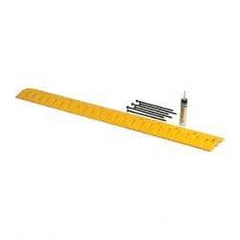 Eagle - 72" Long x 10" Wide x 2" High, Speed Bump with Cable Protector - Yellow, High Density Polyethylene - Eagle Tool & Supply