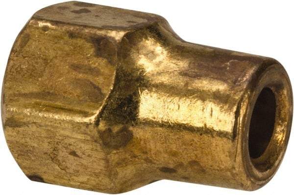 Parker - 1/4" Tube OD, 45° Brass Flared Tube Long Nut - 7/16-20 UNF, Flare Ends - Eagle Tool & Supply