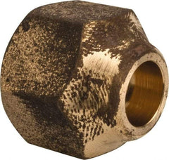 Parker - 5/16" Tube OD, 45° Brass Flared Tube Short Nut - 1/2-20 UNF, Flare Ends - Eagle Tool & Supply