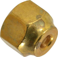Parker - 3/8 x 1/4" Tube OD, 45° Brass Flared Tube Short Nut - 5/8-18 UNF, Flare Ends - Eagle Tool & Supply
