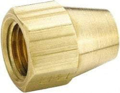 Parker - 7/8" Tube OD, 45° Brass Flared Tube Short Nut - 1-1/4-12 UNF, Flare Ends - Eagle Tool & Supply