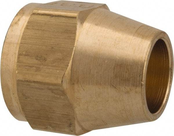 Parker - 1/2" Tube OD, 45° Brass Flared Tube Shorter Nut - 3/4-16 UNF, Flare Ends - Eagle Tool & Supply