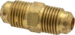 Parker - 5/16" Tube OD, 45° Brass Flared Tube Union - 1/2-20 UNF, Flare x Flare Ends - Eagle Tool & Supply