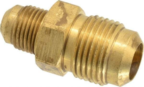 Parker - 5/8 x 3/8" Tube OD, 45° Brass Flared Tube Union - 7/8-14 UNF, Flare x Flare Ends - Eagle Tool & Supply