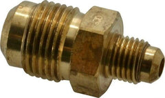 Parker - 1/2 x 1/4" Tube OD, 45° Brass Flared Tube Union - 3/4-16 UNF, Flare x Flare Ends - Eagle Tool & Supply