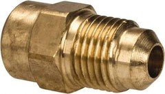 Parker - 5/16" Tube OD, 45° Brass Flared Tube Female Connector - 1/8-27 NPTF, Flare x FNPTF Ends - Eagle Tool & Supply