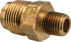 Parker - 5/8" Tube OD, 45° Brass Flared Tube Male Connector - 1/4-18 NPTF, Flare x MNPTF Ends - Eagle Tool & Supply