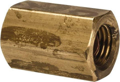Parker - 1/4" Tube OD, 45° Brass Flared Tube Union Female To Female - 7/16-20 UNF, Flare x Flare Ends - Eagle Tool & Supply