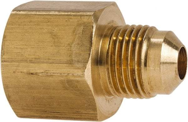 Parker - 3/8 x 1/2" Tube OD, 45° Brass Flared Tube Male Flare To Female Flare - 3/4-16 UNF, Flare x Flare Ends - Eagle Tool & Supply