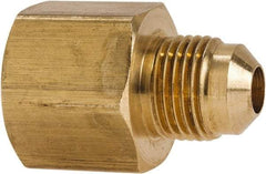 Parker - 3/8 x 1/2" Tube OD, 45° Brass Flared Tube Male Flare To Female Flare - 3/4-16 UNF, Flare x Flare Ends - Eagle Tool & Supply