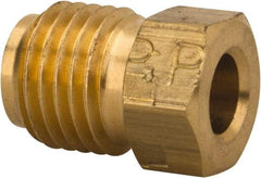 Parker - 3/16" Tube OD, Brass Flared Tube Inverted Piloted Nut - 3/8-24 UNF, Flare Ends - Eagle Tool & Supply