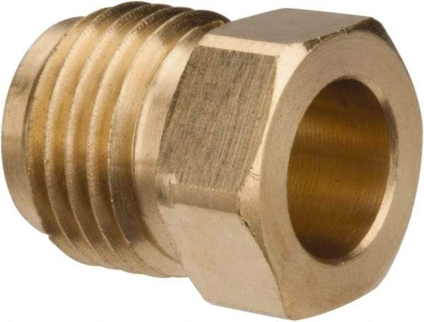 Parker - 5/16" Tube OD, Brass Flared Tube Inverted Piloted Nut - 1/2-20 UNF, Flare Ends - Eagle Tool & Supply