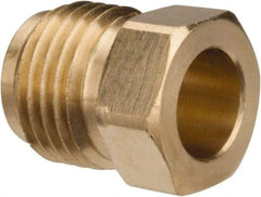 Parker - 5/16" Tube OD, Brass Flared Tube Inverted Piloted Nut - 1/2-20 UNF, Flare Ends - Eagle Tool & Supply