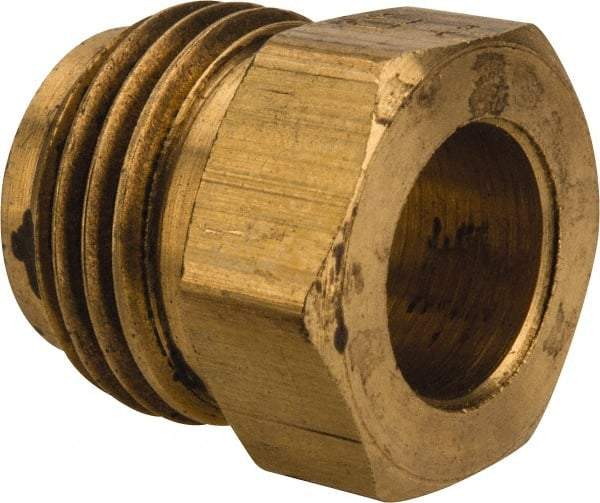 Parker - 3/8" Tube OD, Brass Flared Tube Inverted Piloted Nut - 5/8-18 UNF, Flare Ends - Eagle Tool & Supply