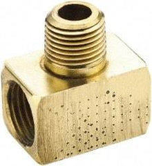 Parker - 1/4" Tube OD, Brass Flared Tube Inverted Male Branch Tee - 1/8-27 NPTF, Flare x MNPTF Ends - Eagle Tool & Supply