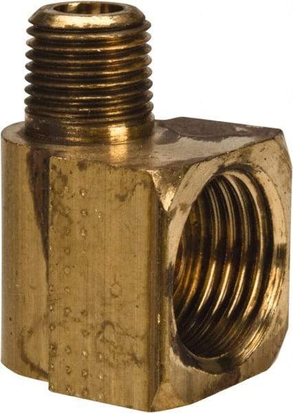 Parker - 3/8" Tube OD, Brass Flared Tube Inverted Male Elbow - 1/8-27 NPTF, Flare x MNPTF Ends - Eagle Tool & Supply