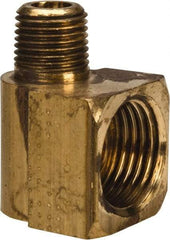Parker - 3/8" Tube OD, Brass Flared Tube Inverted Male Elbow - 1/8-27 NPTF, Flare x MNPTF Ends - Eagle Tool & Supply