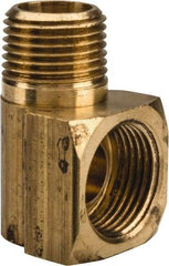 Parker - 1/2" Tube OD, Brass Flared Tube Inverted Male Elbow - 3/8-18 NPTF, Flare x MNPTF Ends - Eagle Tool & Supply