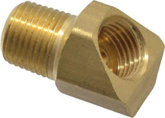 Parker - 3/16" Tube OD, Brass Flared Tube Inverted 45° Elbow - 1/8-27 NPTF, Flare x MNPTF Ends - Eagle Tool & Supply