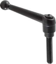 KIPP - 1/2-13, 0.98" Hub Diam, Zinc Die Cast (Steel Components) Threaded Stud Adjustable Clamping Lever - 2.36" Stud Length, 4-1/4" OAL, 2.64" High - Eagle Tool & Supply