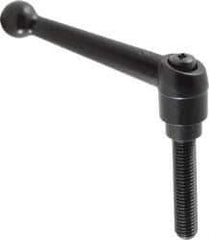 KIPP - 1/2-13, 0.98" Hub Diam, Zinc Die Cast (Steel Components) Threaded Stud Adjustable Clamping Lever - 2.36" Stud Length, 4-1/4" OAL, 2.64" High - Eagle Tool & Supply