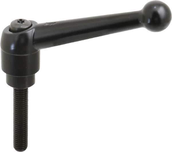 KIPP - M10 x 1.5, 25mm Hub Diam, Zinc Die Cast (Steel Components) Metric Threaded Stud Adjustable Clamping Lever - 50mm Stud Length, 108mm OAL, 67mm High - Eagle Tool & Supply