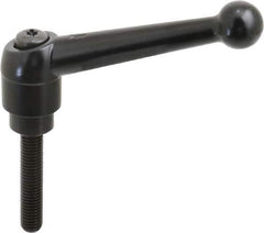 KIPP - M10 x 1.5, 25mm Hub Diam, Zinc Die Cast (Steel Components) Metric Threaded Stud Adjustable Clamping Lever - 50mm Stud Length, 108mm OAL, 67mm High - Eagle Tool & Supply